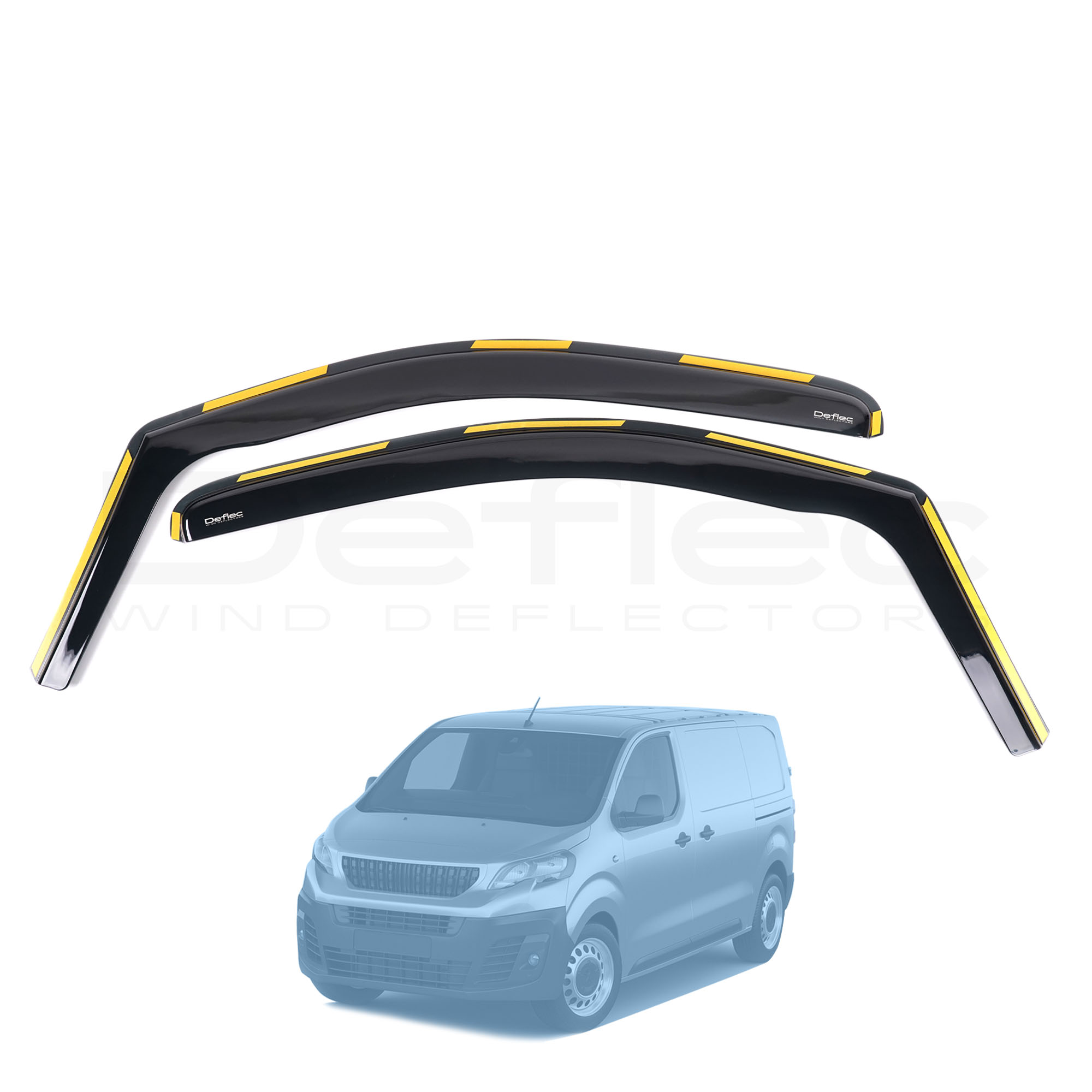 Peugeot Expert/Traveller 2016 Onwards Deflec Smoked Wind Deflectors (2pc)