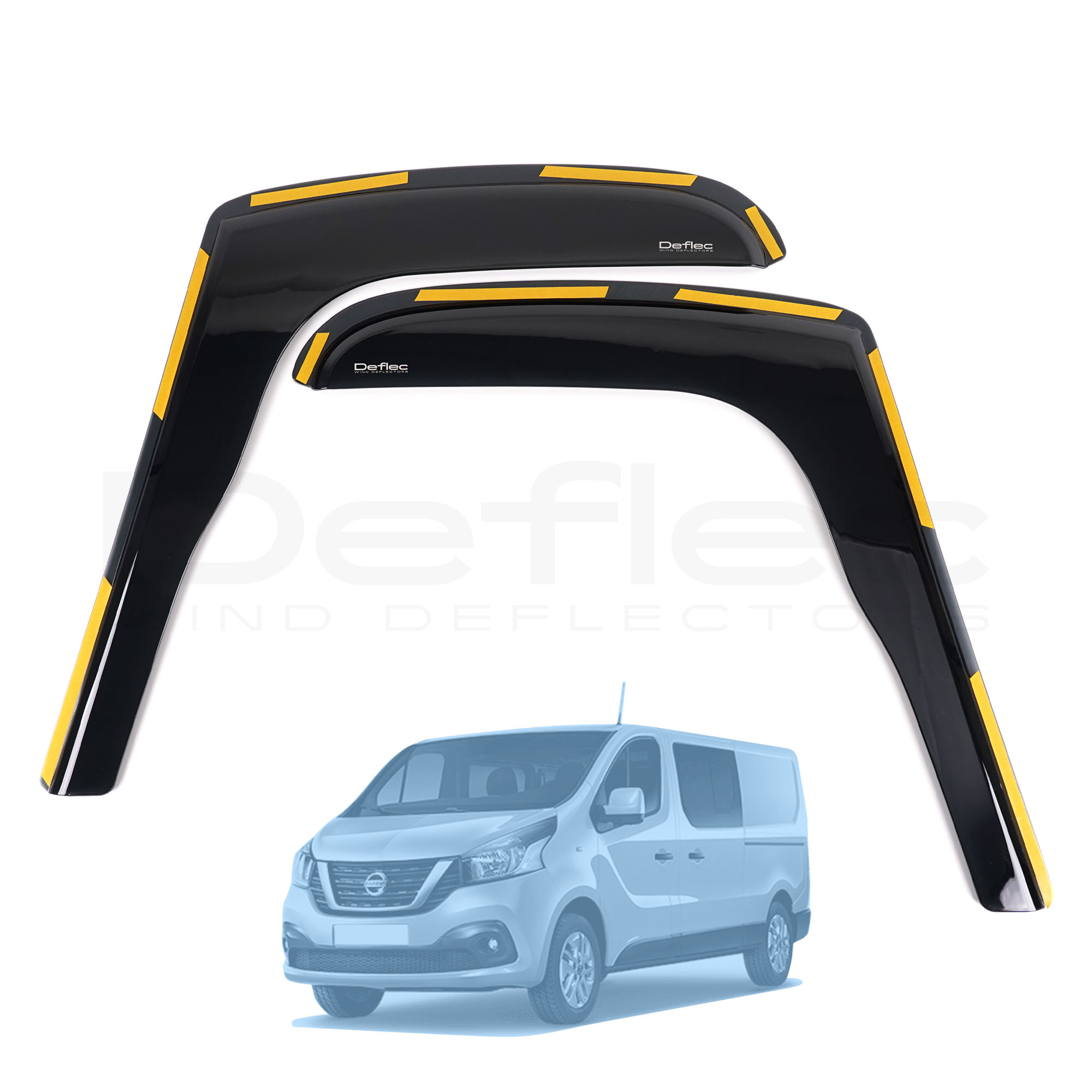 Nissan Primastar X82 2014 Onwards Deflec Smoked Wind Deflectors (2pc)
