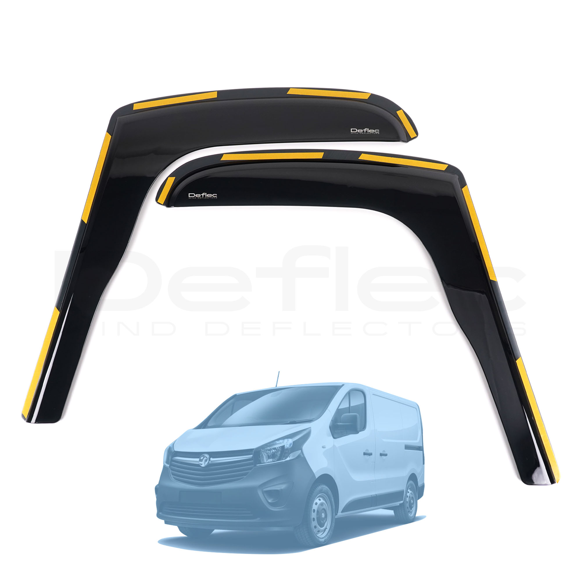 Vauxhall Vivaro X82 2014 Onwards Deflec Smoked Wind Deflectors (2pc)