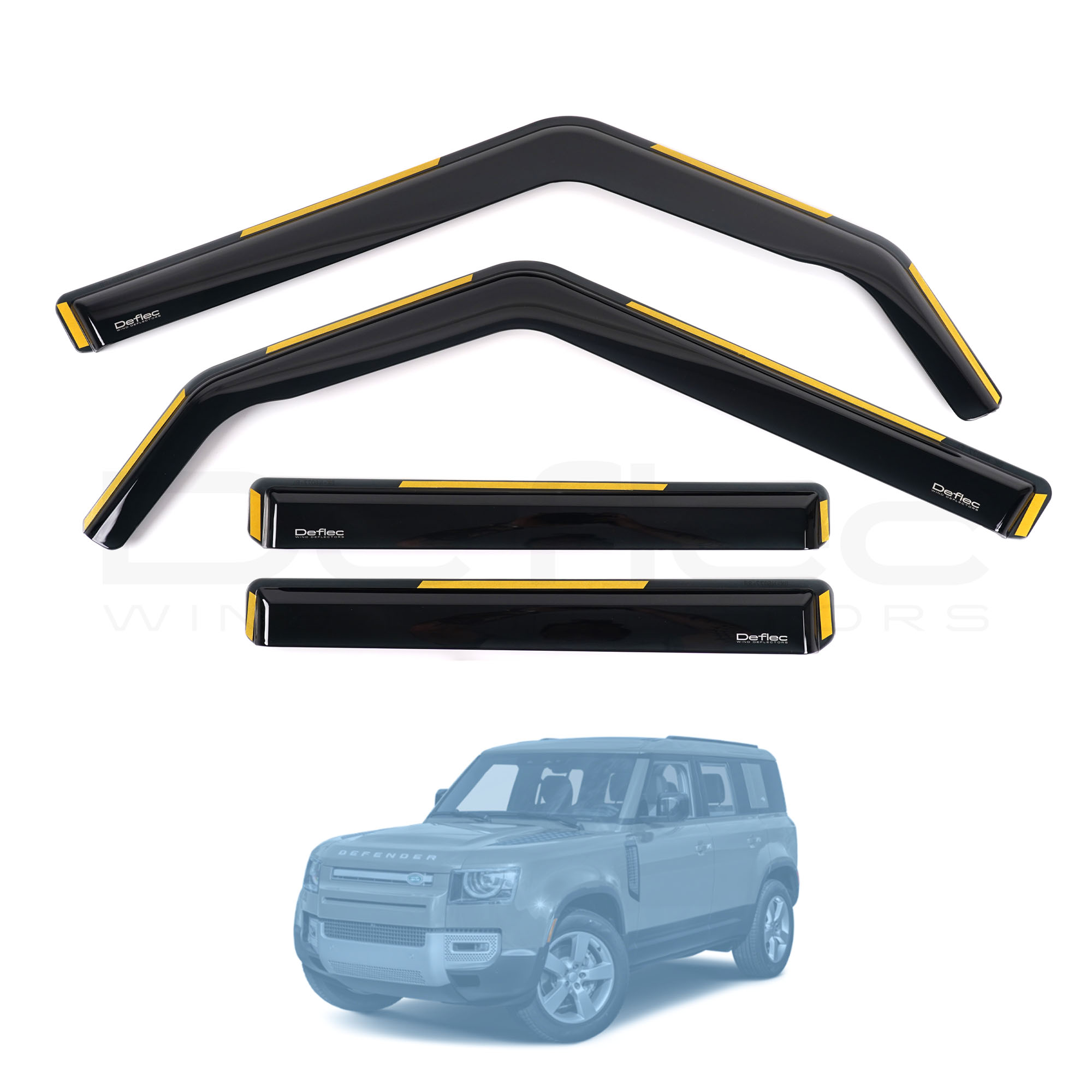 Land Rover Defender 2020 Onwards Deflec Smoked Wind Deflectors (5 Door) (4 pc)