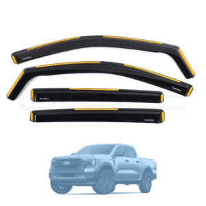 Ford Ranger 2023 Onwards Deflec Smoked Wind Deflectors (5 Door) (4 pc)