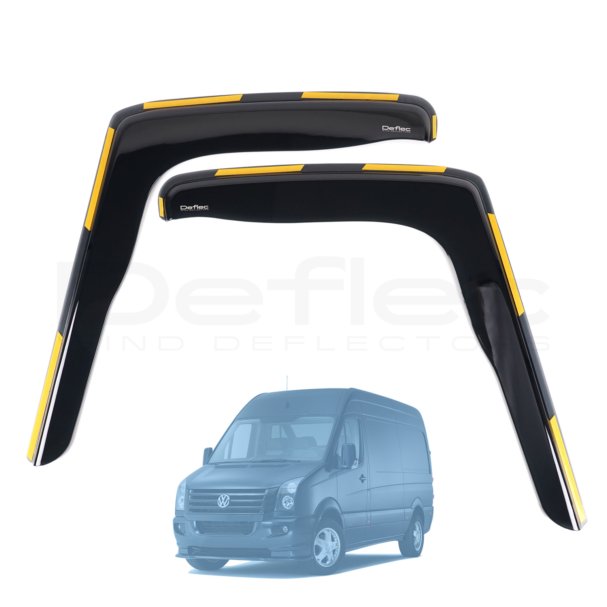 VW Crafter 2006-2018 Deflec Smoked Wind Deflectors (2pc)