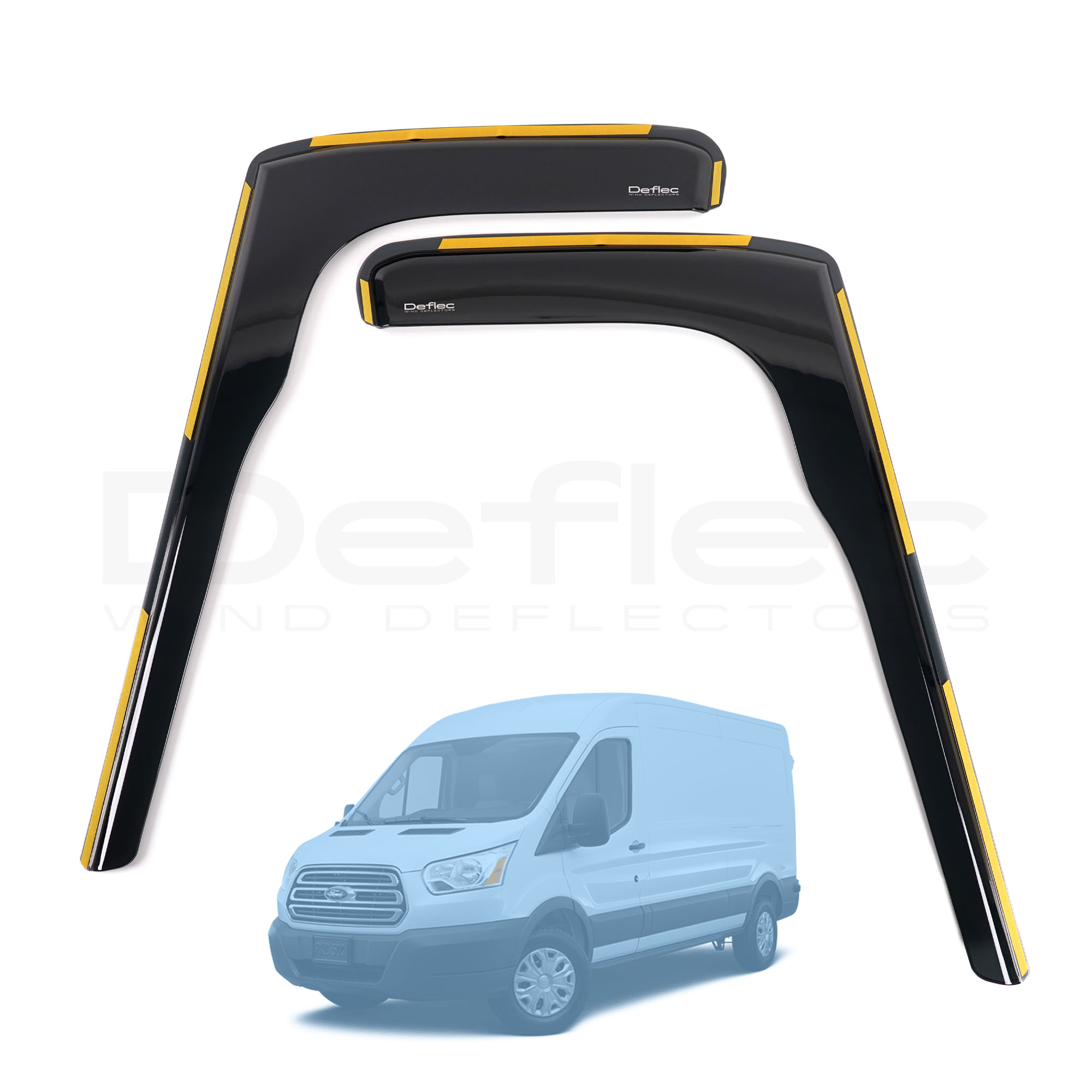 Ford Transit 2013 Onwards Deflec Smoked Wind Deflectors (2pc)