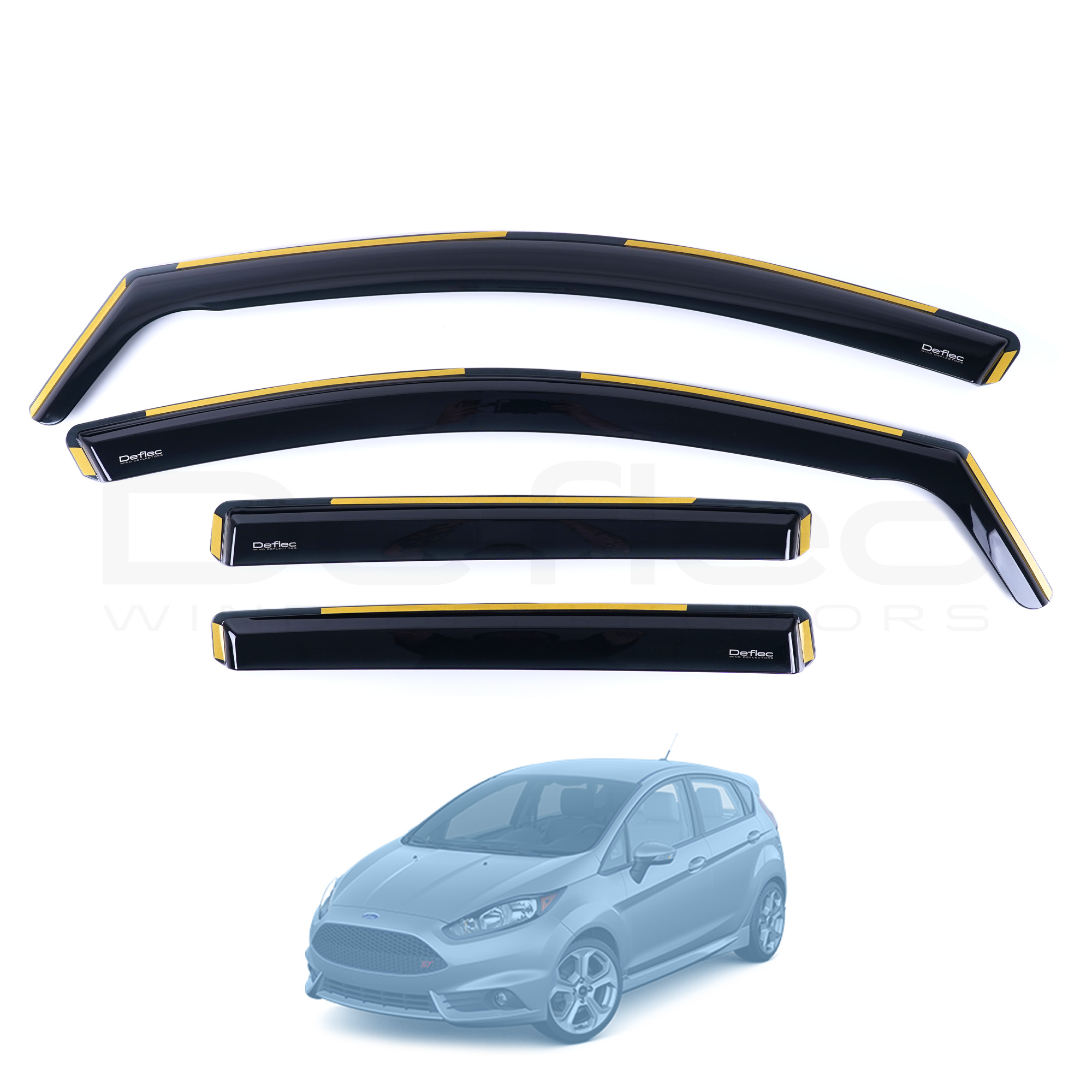 Ford Fiesta MK6 2008-2017 Deflec Wind Deflectors (5 Door) (4 pc)