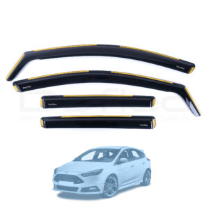 Ford Focus MK3 2011-2018 Deflec Smoked Wind Deflectors (5 Door) (4 pc)