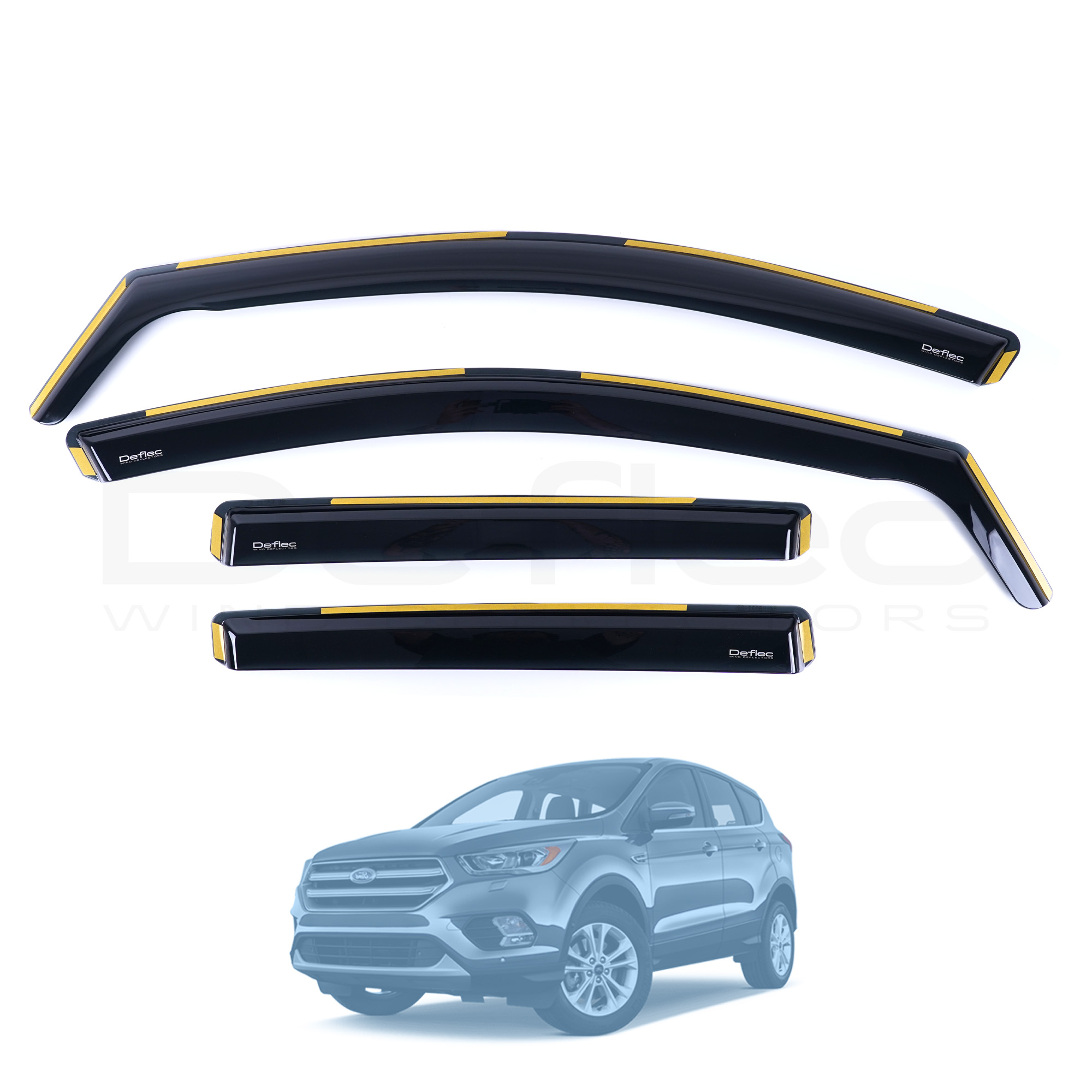 Ford Kuga 2013-2019 Deflec Smoked Wind Deflectors (5 Door) (4 pc)