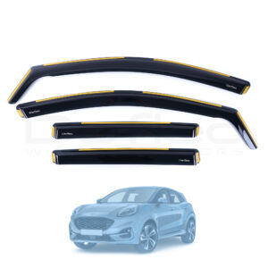 Ford Puma 2020 Onwards Deflec Smoked Wind Deflectors (5 Door) (4 pc)