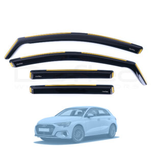 Audi A3 Sportback 2012-2020 Deflec Smoked Wind Deflectors (5 Door) (4 pc)