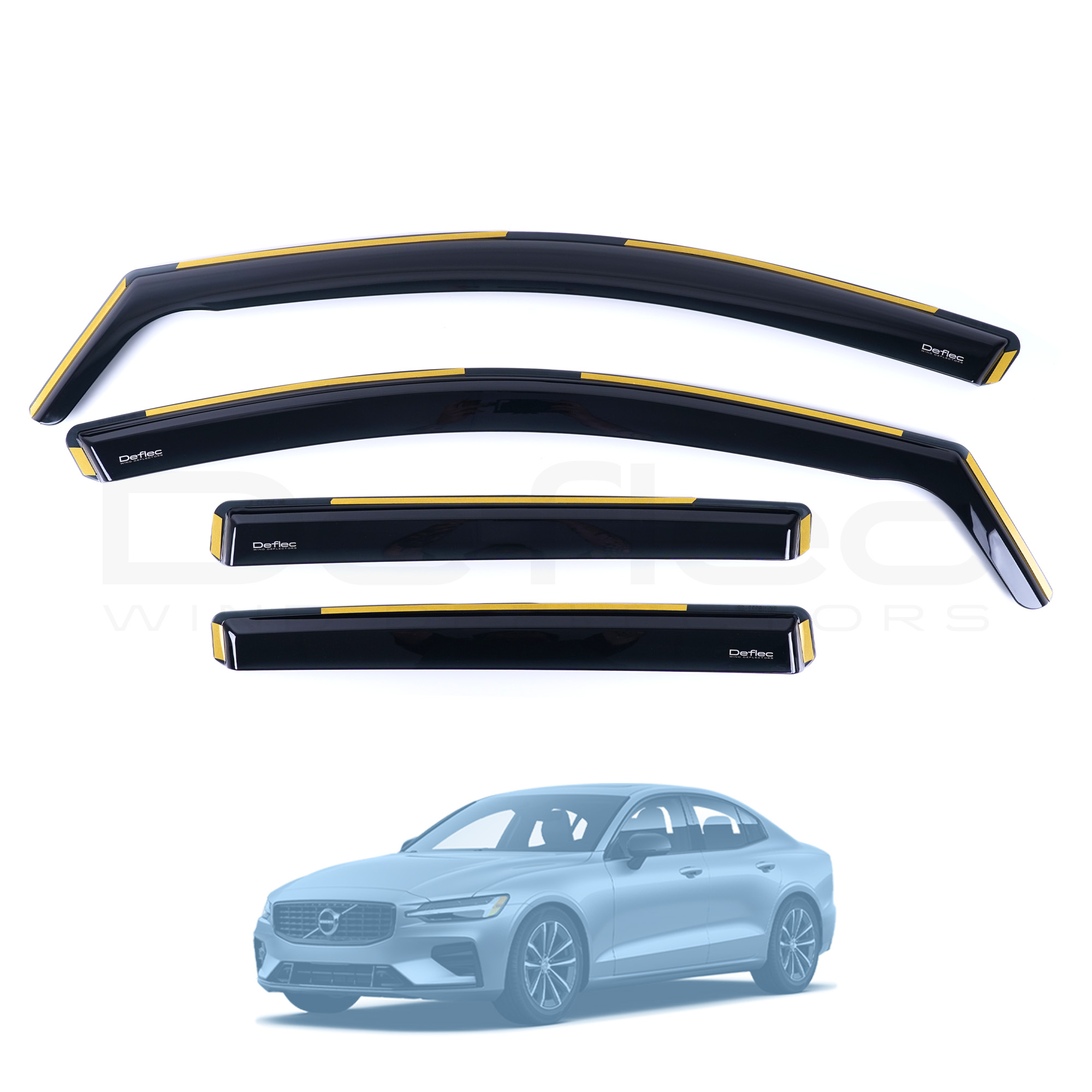 Volvo S60 2020 Onwards Deflec Smoked Wind Deflectors (5 Door) (4 pc)