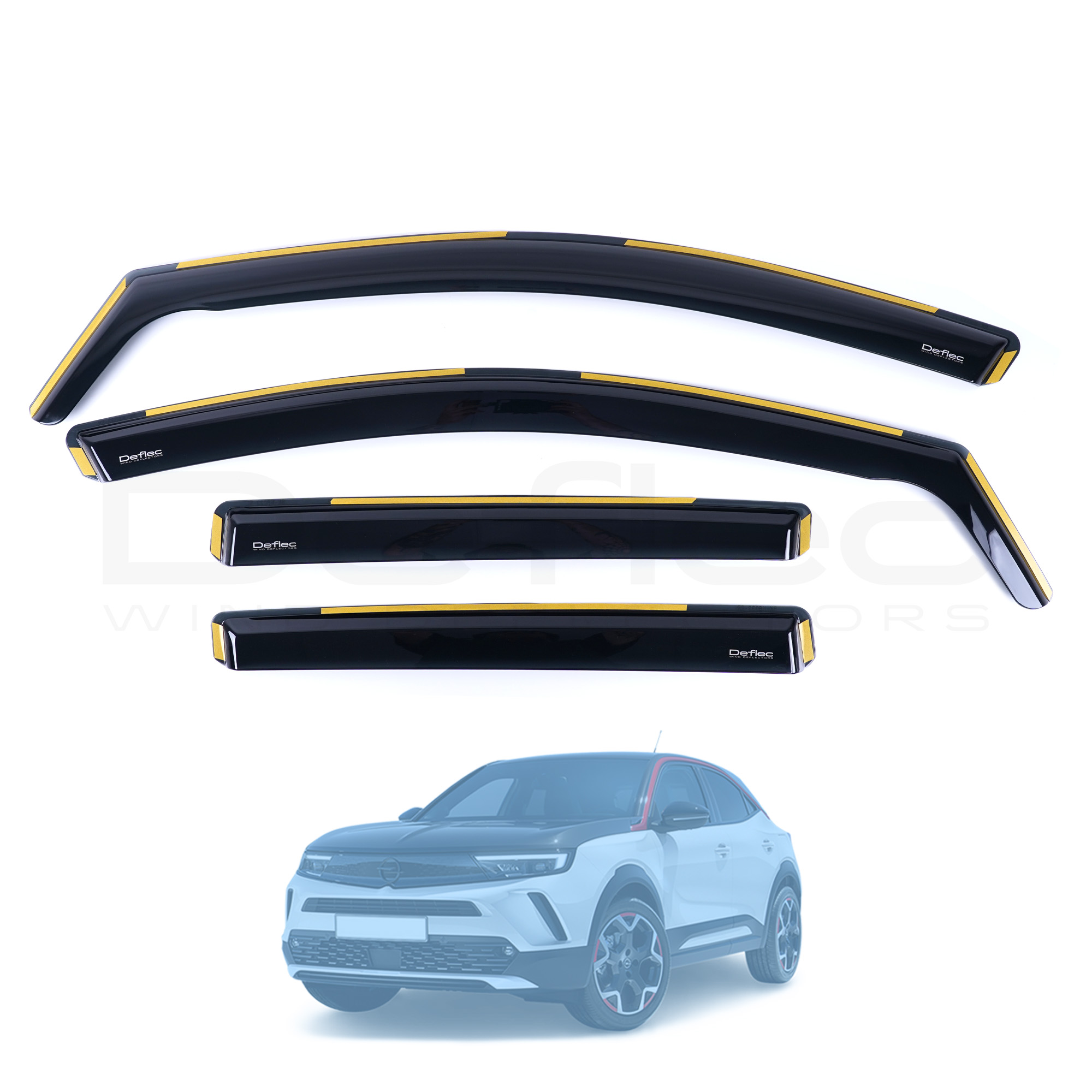 Vauxhall Mokka 2022 Onwards Deflec Smoked Wind Deflectors (5 Door) (4 pc)