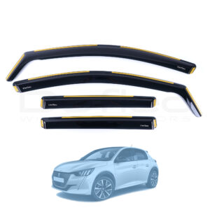 Peugeot 208 2019 Onwards Deflec Smoked Wind Deflectors (5 Door) (4 pc)