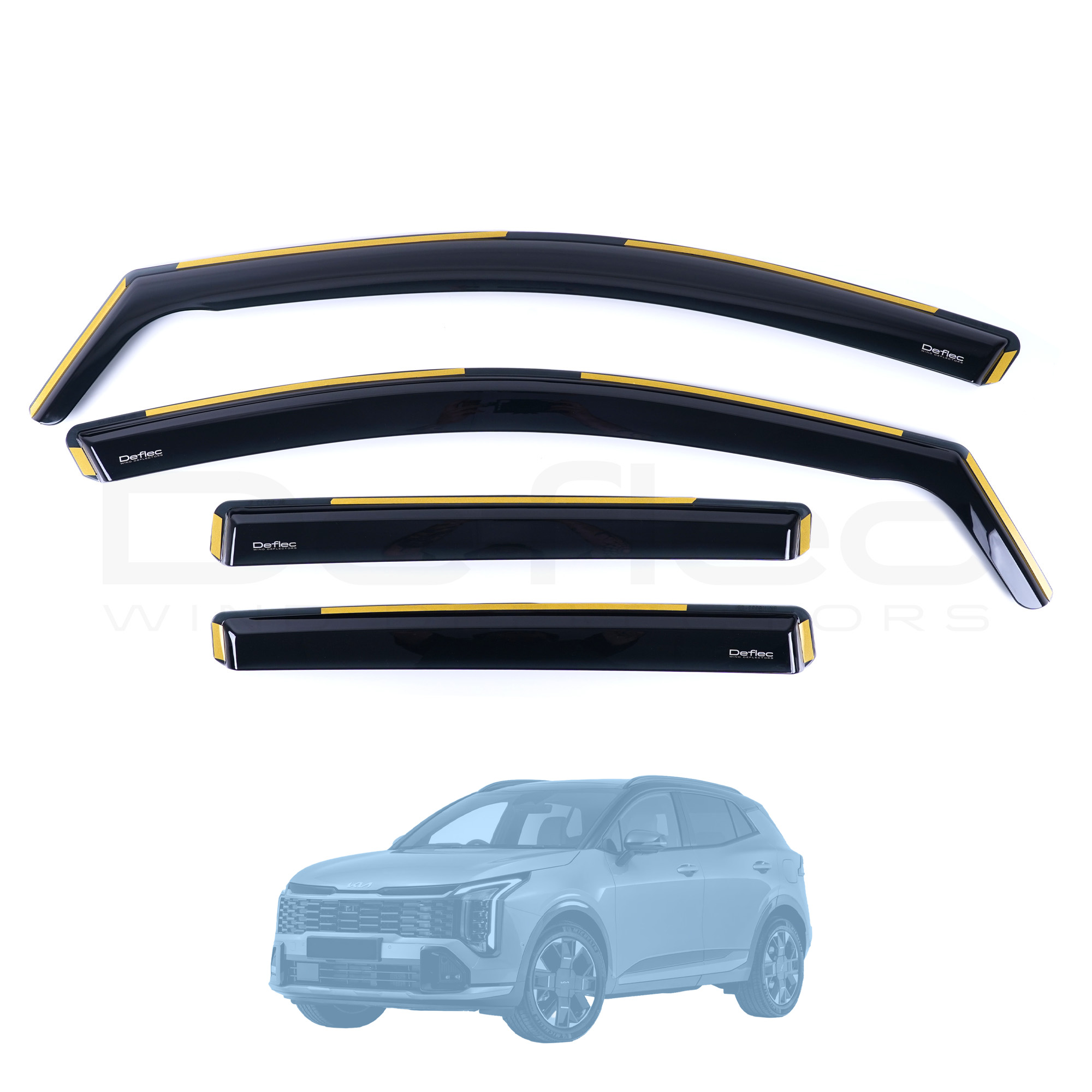 Kia Sportage MK5 2021 Onwards Deflec Smoked Wind Deflectors (5 Door) (4 pc)