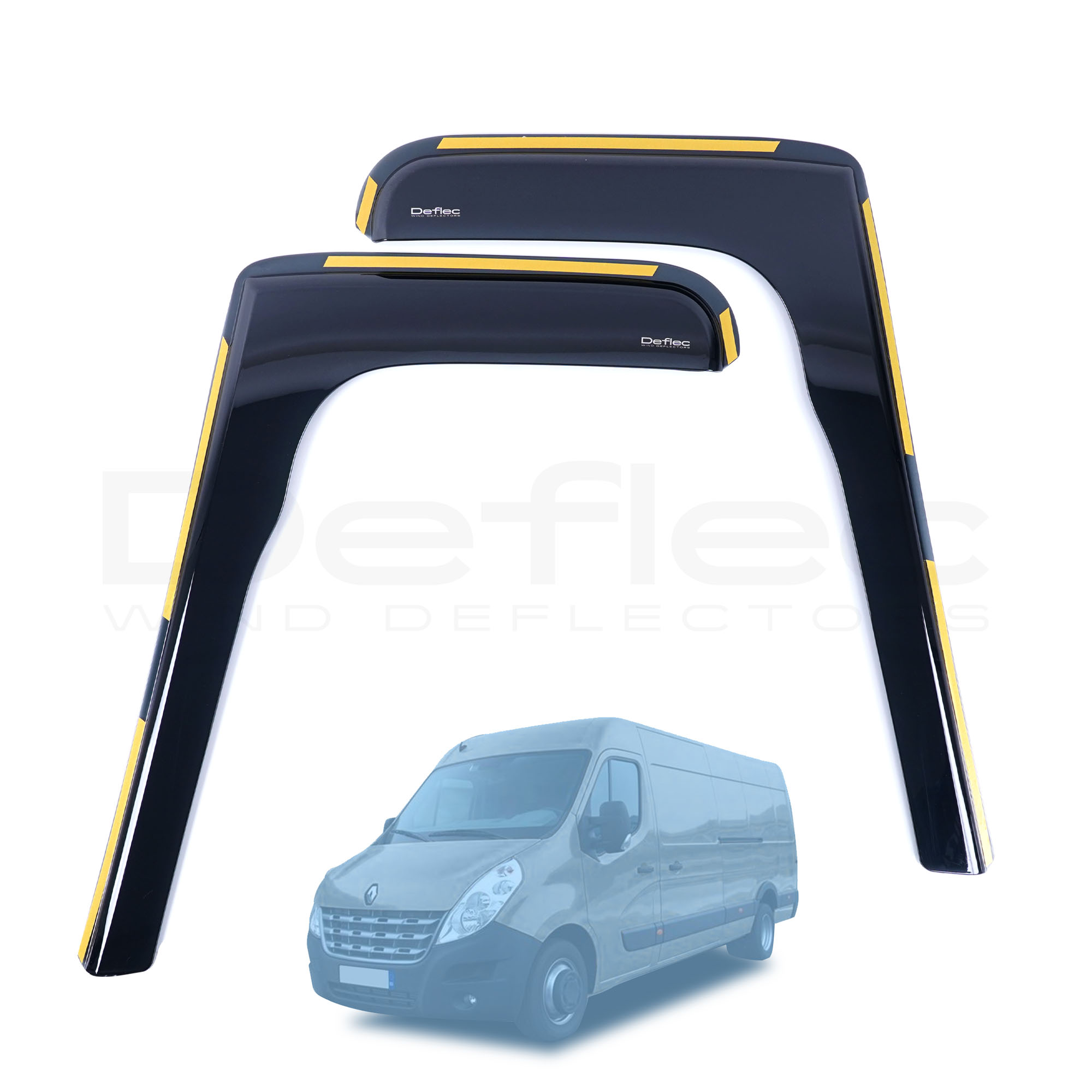 Renault Master 2010-2024 Deflec Smoked Wind Deflectors (2 pc)
