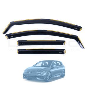 VW Golf Mk8 2021 Onwards Deflec Smoked Wind Deflectors (5 Door) (4 pc)