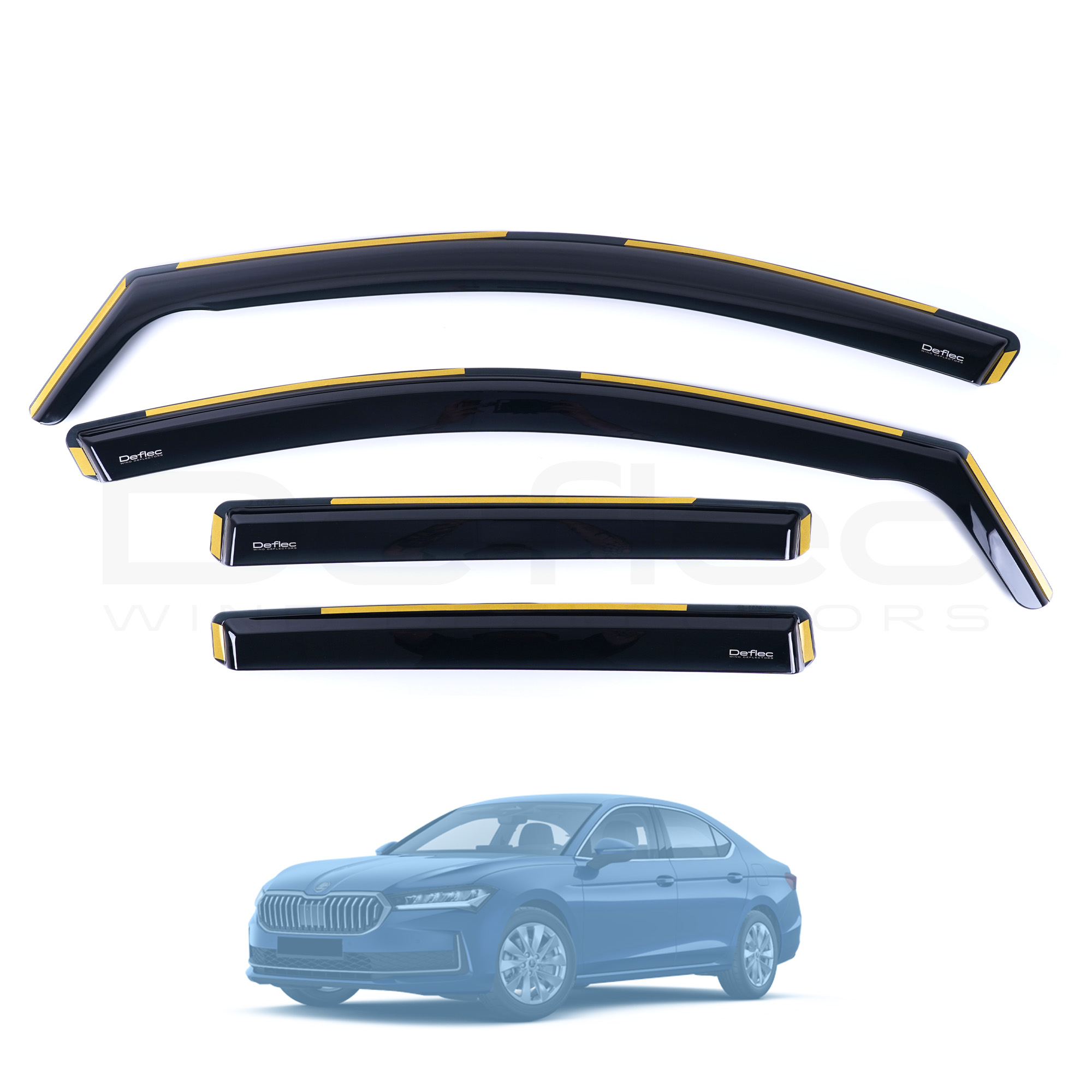Skoda Superb 2015 Onwards Deflec Smoked Wind Deflectors (5 Door) (4 pc)