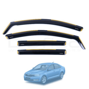 Skoda Rapid Saloon 2013 Onwards Deflec Smoked Wind Deflectors (5 Door) (4 pc)
