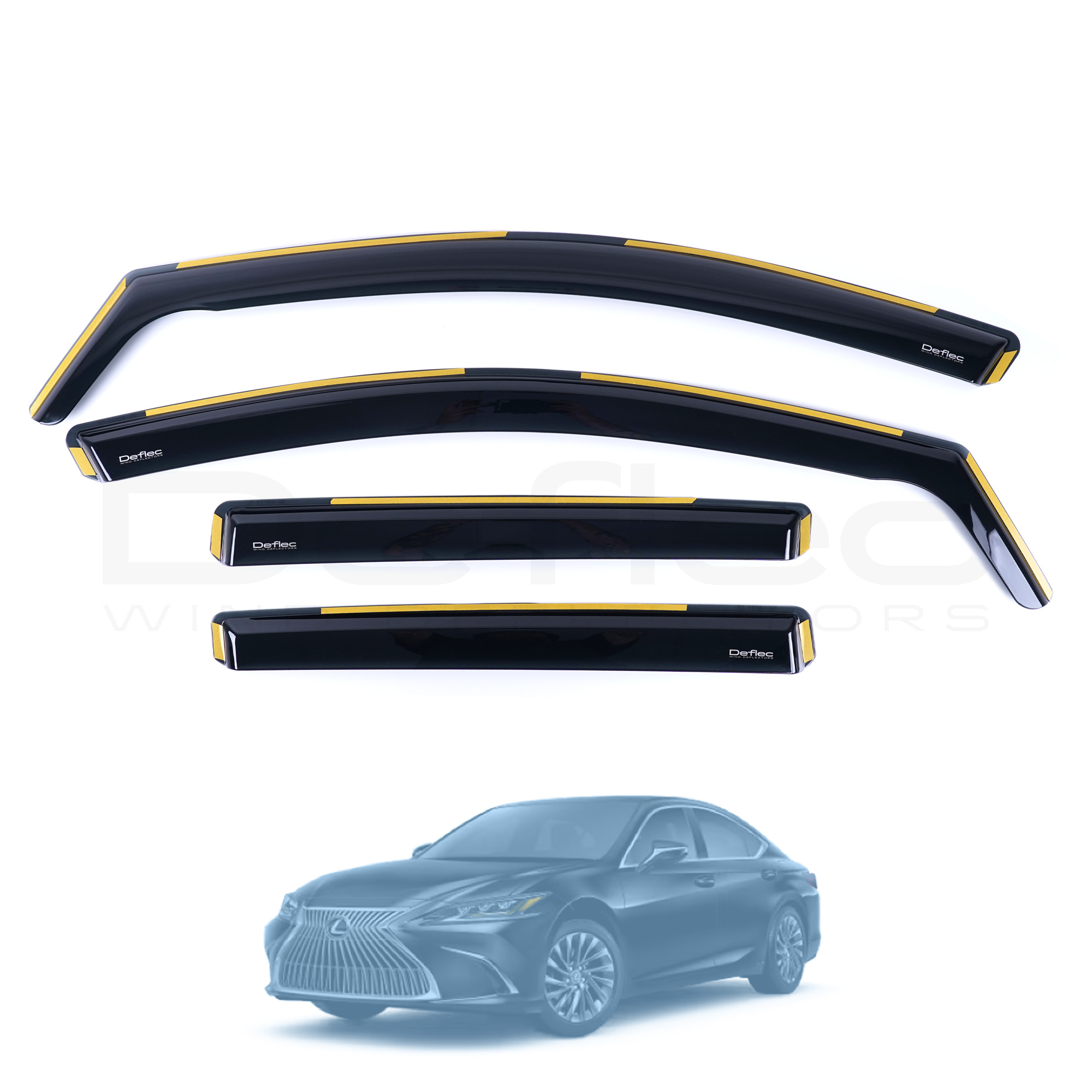 Lexus ES 2018-2024 Deflec Smoked Wind Deflectors (5 Door) (4 pc)