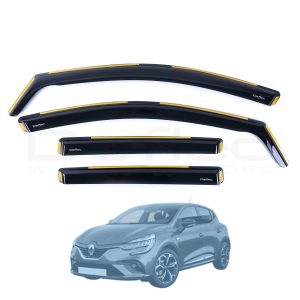 Renault Clio 2023 Onwards (Facelift Model) Deflec Smoked Wind Deflectors (4pc)