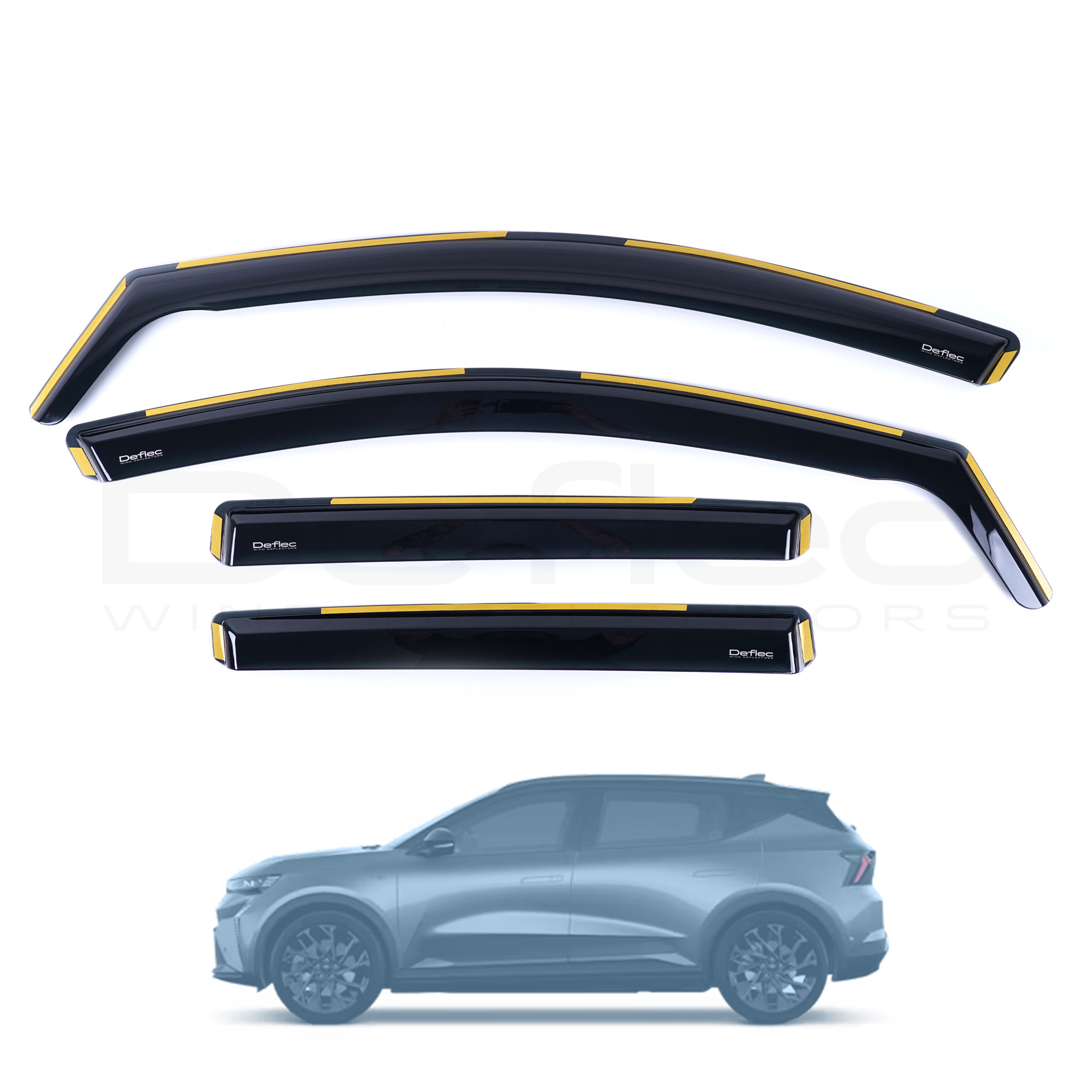 Renault Lutecia 2023 Onwards Deflec Smoked Wind Deflectors (4pc)