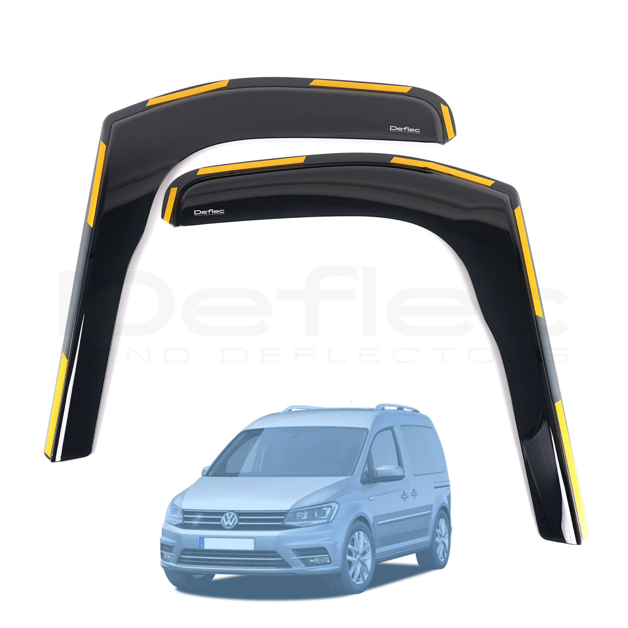 VW Caddy 04-20 Deflec Smoked Wind Deflectors (2pc)